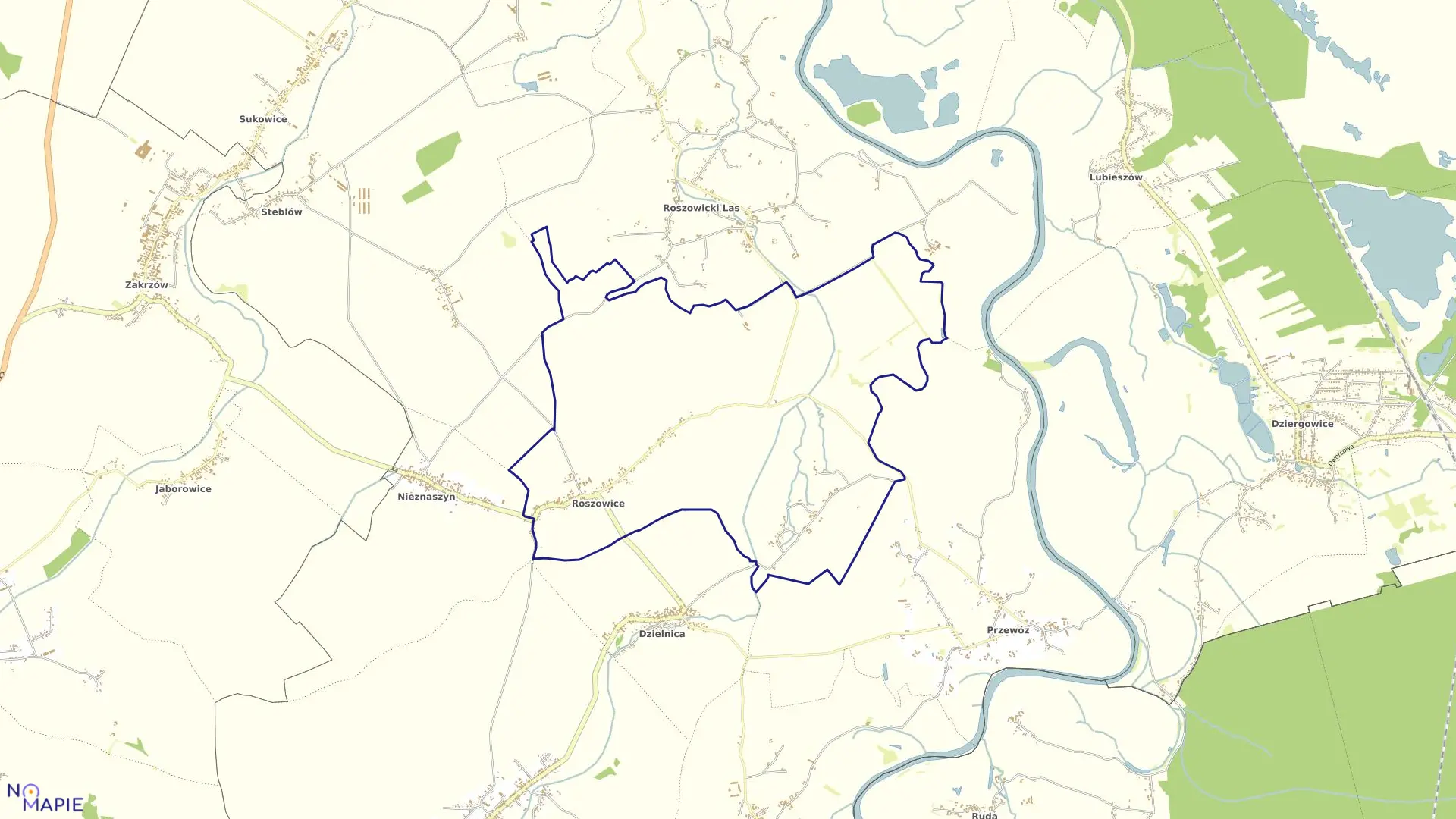 Mapa obrębu ROSZOWICE w gminie Cisek